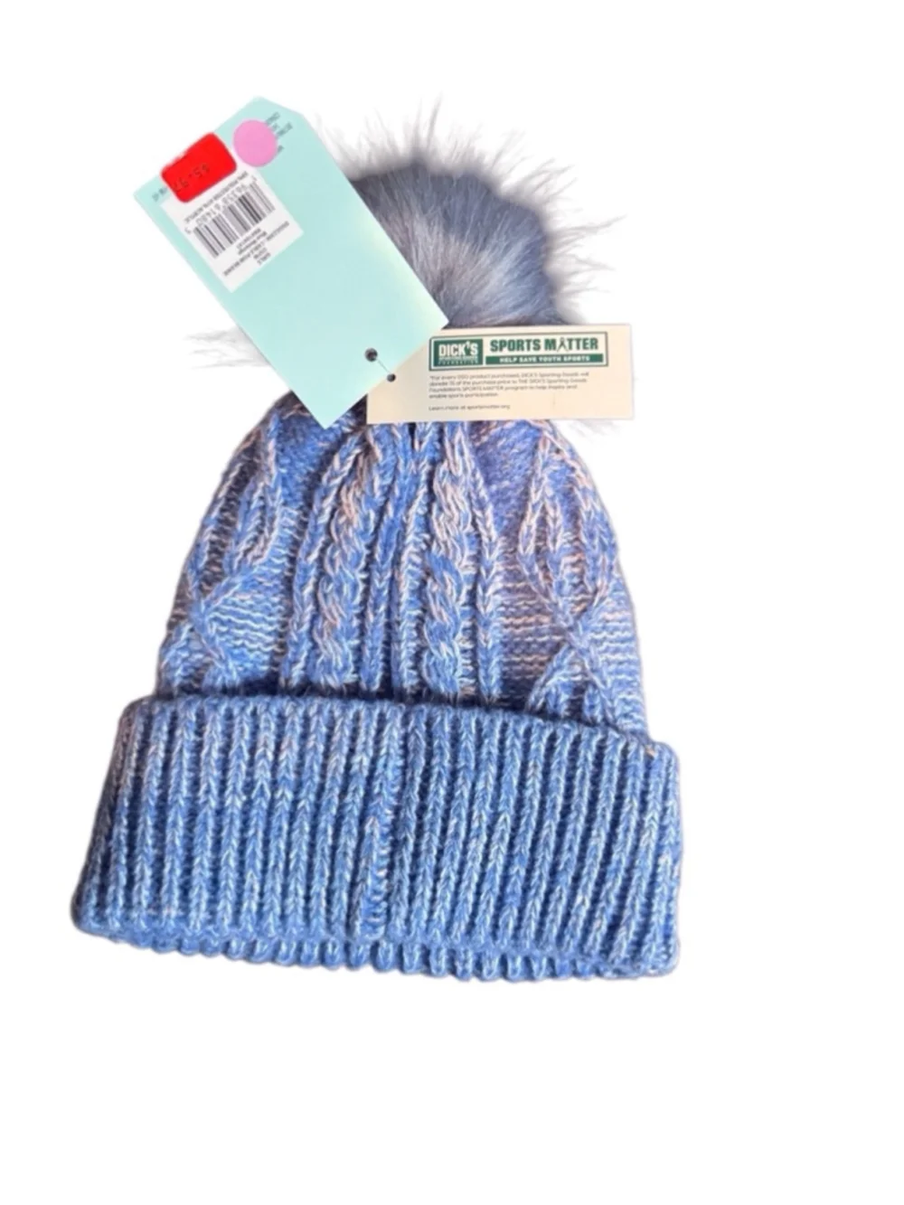 Girls Dick's Sporting Goods Beanie Hat, OSFM, Blue - Picture 3 of 4